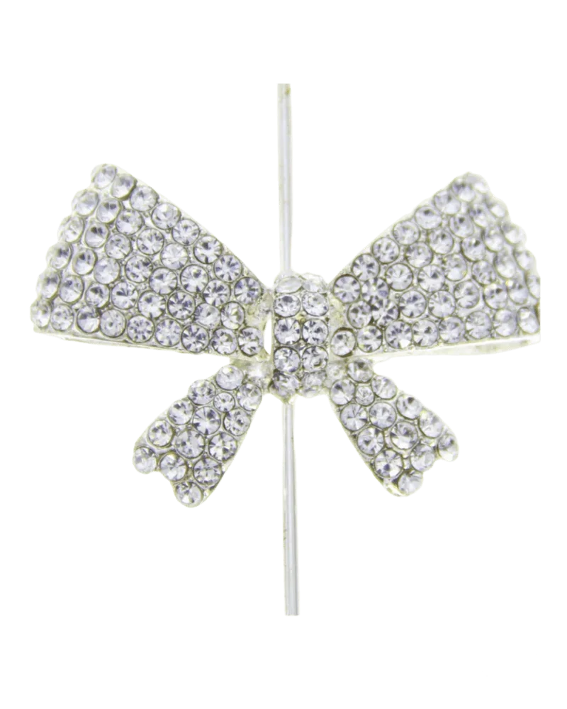 Audrey Hempburn Bow by My Bud Vase, crystal-embellished decorative bow accessory with silver-tone metal frame