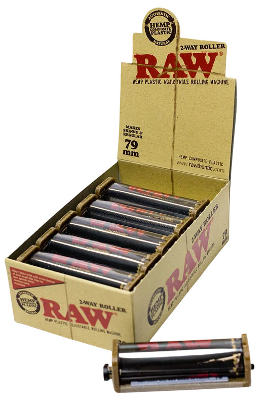RAW 2-Way Hemp Plastic Roller display - 12 units - 79 mm