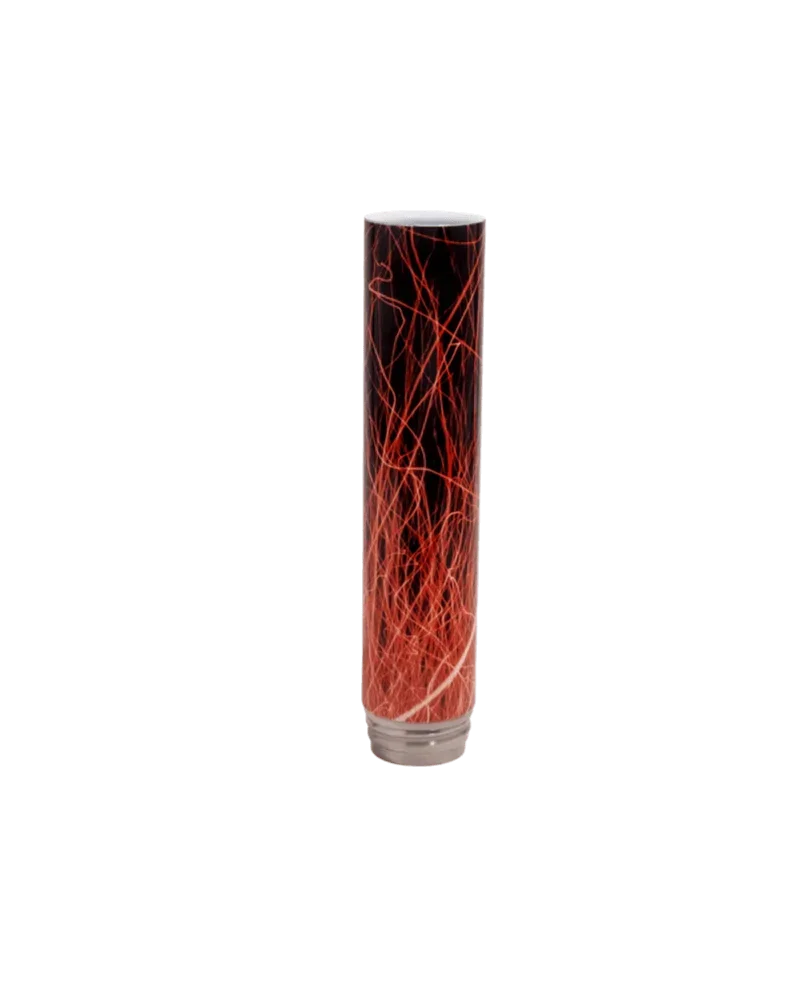 Chill Steel Pipes Chill Neckpiece Sparks cannabis accessory with red and black fibre wrap design