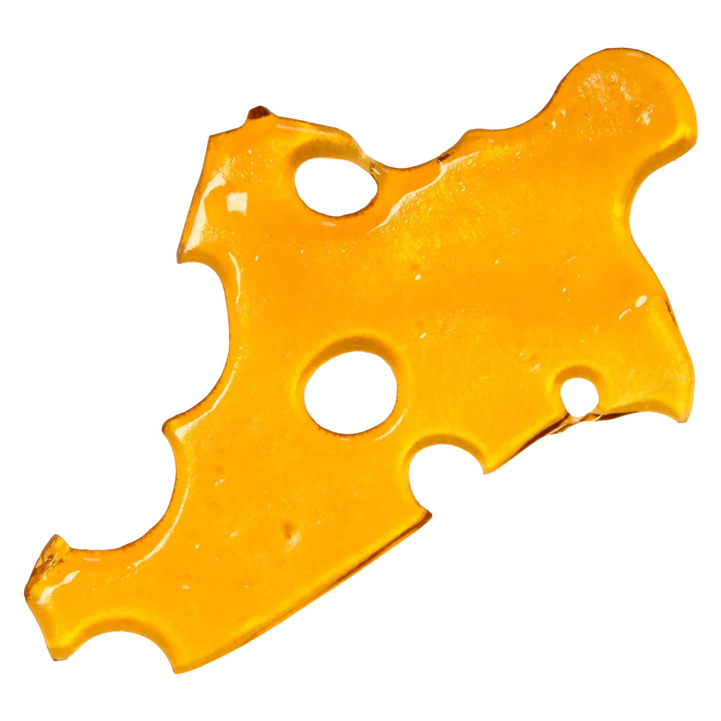 Shatterizer Electric Grapefruit shatter, bright golden-yellow cannabis concentrate with translucent glass-like texture