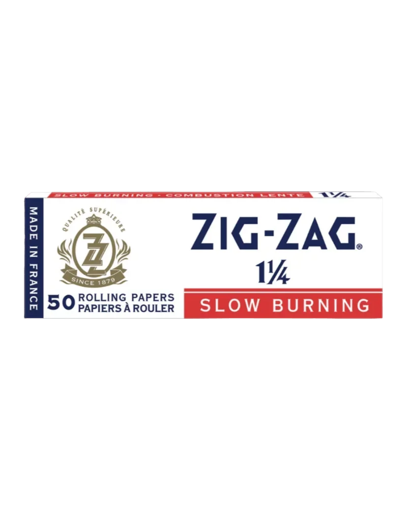 Zig-Zag 1¼ Slow Burning rolling papers, 50-pack, with quality heritage crest and French branding