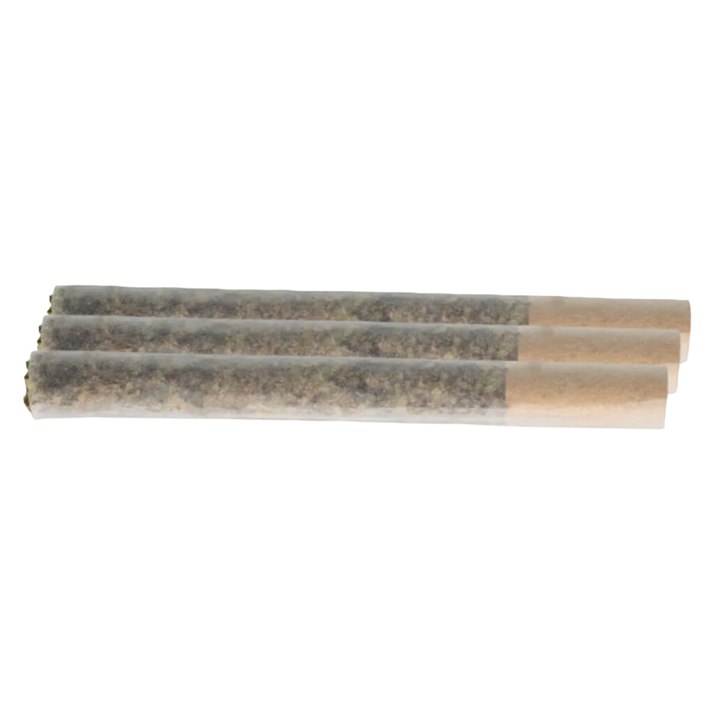 Space Bros Tropic Fuel 3-pack pre-rolls with natural papers and cannabis flower visible